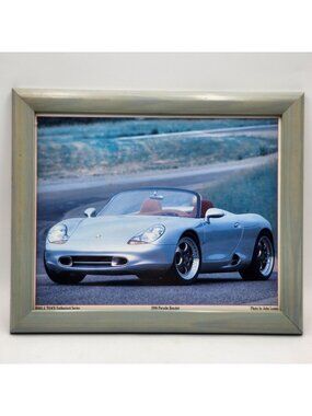 Vintage 1996 Porsche Boxster John Lamm Road & Track Enthusiast Series Framed